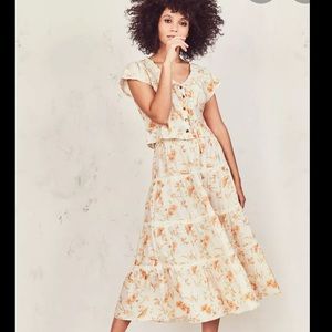 NWOT LoveShackFancy Lyla midi skirt